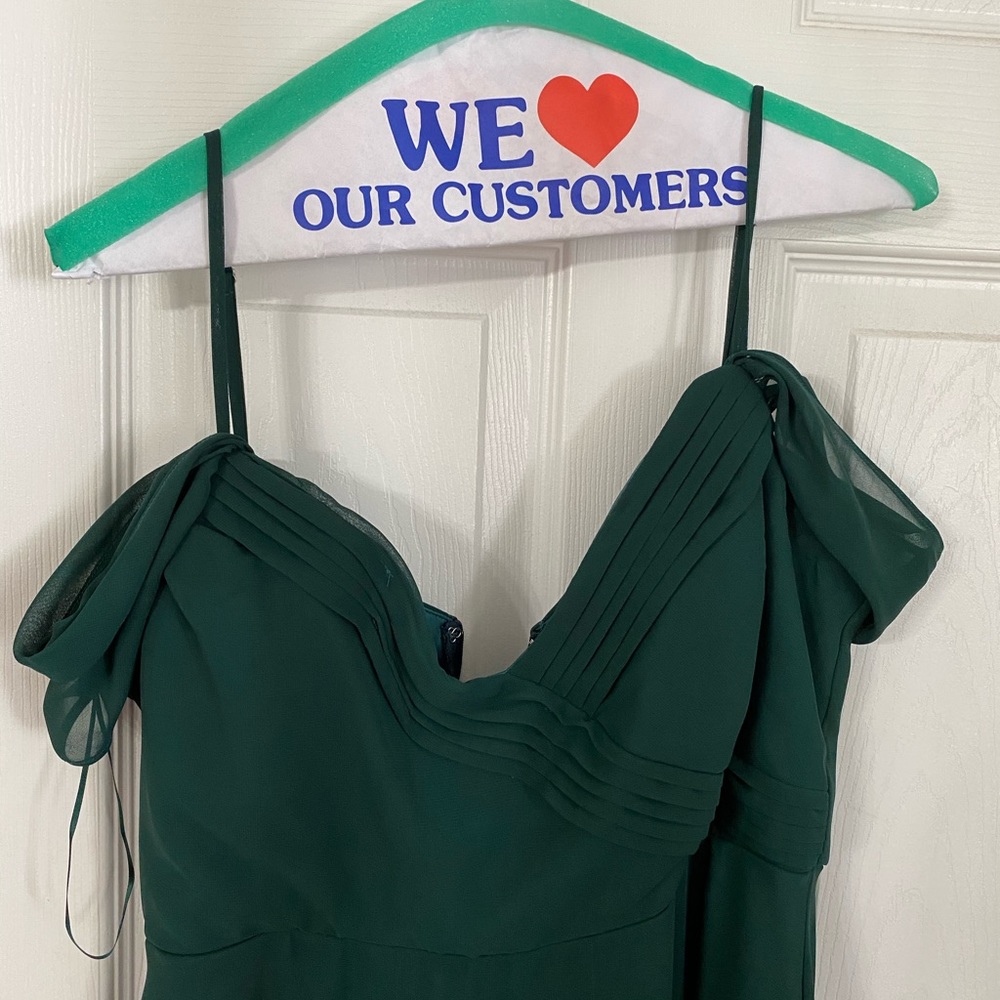 Birdey grey Hunter green dress